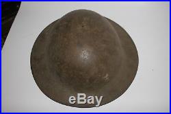 British Brodie Helmet WW1 English Army red ink stamp T. Firth & Sons