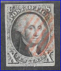 CKStamps US Stamps Collection Scott#2 10c Washington Used APS Cert CV$850