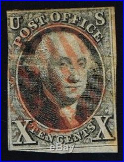 CKStamps US Stamps Collection Scott#2 10c Washington Used Signed CV$850