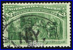 CKStamps US Stamps Collection Scott#243 $3 Columbian Used CV$825