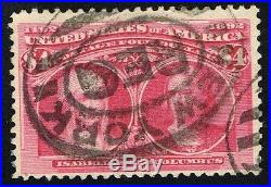 CKStamps US Stamps Collection Scott#244 $4 Columbian Used CV$1050