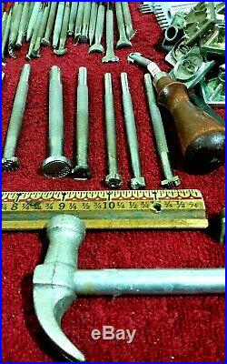 CRAFTOOL LEATHER STAMPING TOOLS PUNCHES STAMPS HUGE LOT! Vintage tools