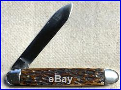 Case Circle C 25 Cent Tang Stamp From Old Parts Vintage Bone Handles Knife XX