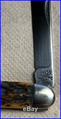 Case Circle C 25 Cent Tang Stamp From Old Parts Vintage Bone Handles Knife XX