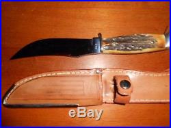 Case XX USA 523-5 STAG Handle Hunting/Sheath Knife, Tang Stamp 1965-1980