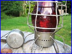 Central Vermont Railroad Lantern CVRy Red Cast Globe DEFIANCE Lantern & Stamping