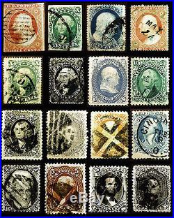 Classic Rare Stamp Lot US #11-#78a 19th Century VF Used 16 items