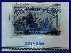 Collection Jewel Columbian Expo 1893 Scott 233a 4c Fleet of Columbus Stamp 233A