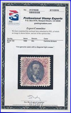 Drbobstamps US Scott #122 Used Well Centered Stamp with PSE Cert. 2017 SCV $1800