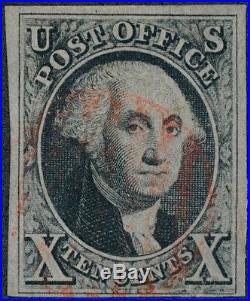 Drbobstamps US Scott #2 Used 4 Margin Attractive Red Cancel Stamp with PSE Cert