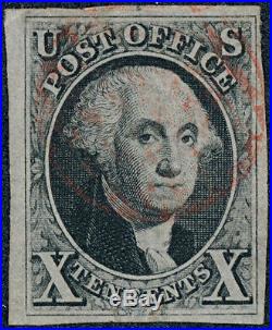 Drbobstamps US Scott #2 Used Four Margins Stamp APS Certificate