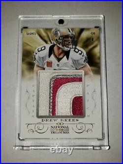 Drew Brees 2013 National Treasures Captain Patch LOT$$$ 3 Cards! Breast