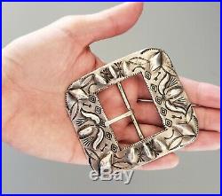 Early Vintage NAVAJO Silver Belt Buckle withARROW Stamping