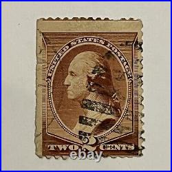 Error 1883 U. S. 2c Stamp #210 Significant Vertical Misperf