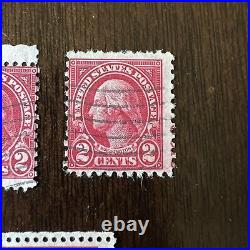 Error Lot Of 5 Plate Number Misperf Us 2c Stamps