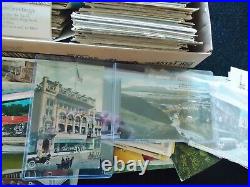 Estate postcards box. Early 1900's-up. US and World in used and unused condition