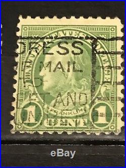 Francobollo Stamp USA 1 Cent Franklin green dentatura 11