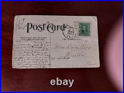 Franklin 1 Cent Green Stamp 1909 Post Card Amazing