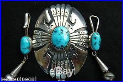 GENUINE VINTAGE TOMMY SINGER TURQUOISE NECKLACE STAMPED BEADS OLD Tc SIGNATURE