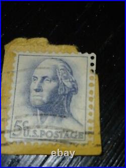 GEORGE WASHINGTON 5 CENT BLUE UNITED STATES POSTAGE STAMP- Called dirty face