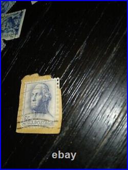 GEORGE WASHINGTON 5 CENT BLUE UNITED STATES POSTAGE STAMP- Called dirty face