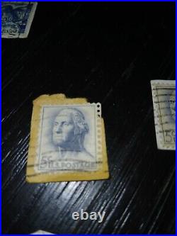 GEORGE WASHINGTON 5 CENT BLUE UNITED STATES POSTAGE STAMP- Called dirty face