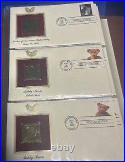 GOLDEN REPLICAS OF UNITED STATES STAMPS 50 total stamps One Is Just A Stamp