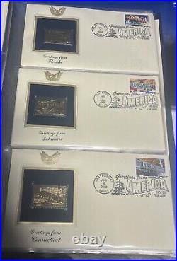 GOLDEN REPLICAS OF UNITED STATES STAMPS 50 total stamps One Is Just A Stamp