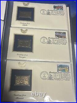 GOLDEN REPLICAS OF UNITED STATES STAMPS 50 total stamps One Is Just A Stamp