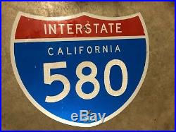 Genuine California Interstate 580 Freeway Sign with Property Stamp