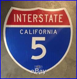 Genuine Road Grade CA Interstate 5 With PROPERTY STAMP Fwy Sign 24 x 24 x 1/16
