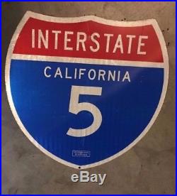 Genuine Road Grade CA Interstate 5 With PROPERTY STAMP Fwy Sign 24 x 24 x 1/16