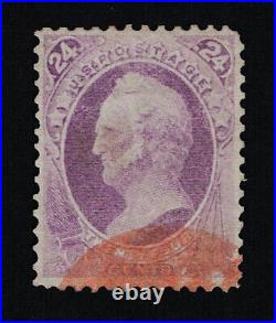 Genuine Scott #153 F-vf Used 1870 Purple Pse Cert Red Cancel Nbnc Issue