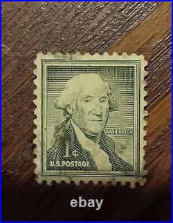 George Washington 1 Cent Rare vintage Stamp Green United states postage 1954