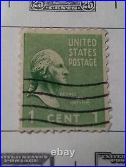 George Washington 1 Cent United States Postage Stamp Vintage Green 1789-1797