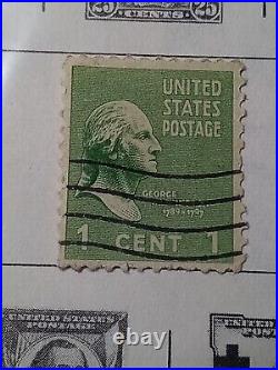 George Washington 1 Cent United States Postage Stamp Vintage Green 1789-1797