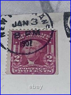 George Washington 2 Cent Stamp Red Postmarked 1907