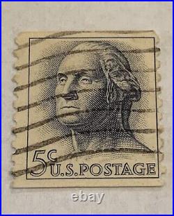 George Washington 5 cent Rare Used stamp 1962 United States (Coil Orizzontale)