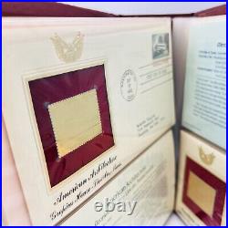 Golden Replicas Of United States Stamps Lot 4 Binders Over 150 22kt Gold Stamps