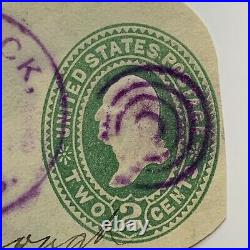 Gorgeous 1891 Purple Merrick Massachusetts Cancel On Cut Square Stamp