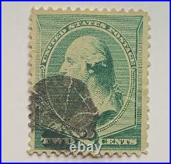 Gorgeous Leaf Fancy Cancel On 2c Washington Green Stamp