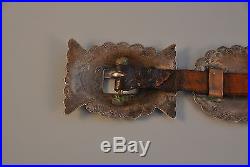 Great Old Vintage Navajo Indian Silver Concho Belt Hand Stamped & Chiselled