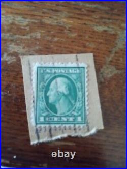 Green George Washington 1 Cent Stamp Rare US Postage. Over 100 Years Old