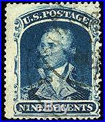 HERRICKSTAMP UNITED STATES Sc. # 39 1860 90¢ Fine Used, Few Tiny Flaw