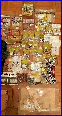 HUGE Lot of Vintage Tandy Leathercrafting Tools Stamps Supplies Kits Accessories