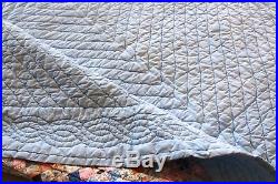 Handmade Vintage Quilt 1 Square Postage Stamp Feed Sack One Patch Work 81x91