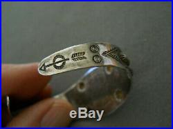 Harvey Era Bell Trading Native American Stamped Sterling Silver Thunderbird Cuff