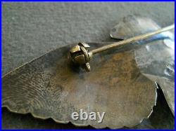 Harvey Era Native American Hand Stamped Sterling Silver Thunderbird Pin Brooch