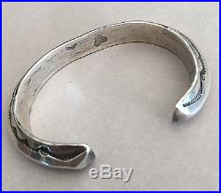 Heavy Vintage Stamped Silver Bracelet by MARK CHEE Navajo