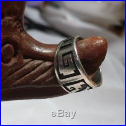 Hopi Raymond Kyasyousie Overlay Vintage Stamped Sterling Silver Band
